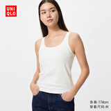 优衣库女装AIRism棉混纺Bra背心/加杯背心带胸垫477762 485784 485784/00白色 L