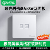 毕亚兹 网络面板 双网口网线电脑插座双扣面板 适用网络电话信息模块 通用超5/6/7类加厚86型面板 1个装