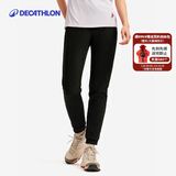 迪卡侬（DECATHLON）抓绒裤户外秋冬男女保暖裤内胆绒裤运动加绒秋裤直筒裤裤子 女款-黑色New XS