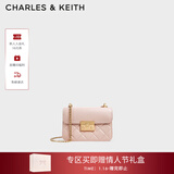 CHARLES&KEITH拼接菱格链条单肩斜挎小方包包女包生日情人节礼物CK2-80701360 CK2-80701360Light Pink浅粉色 S