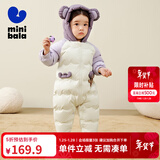 迷你巴拉（minibala）新生婴儿羽绒服连体衣外出宝宝男女童爬服白鸭绒冬季 粉紫70013 73