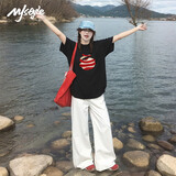 MJ STYLE黑色短袖女2026年新款夏季时尚高端洋气纯棉女士T恤打底衫上衣