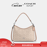 蔻驰（COACH）奥莱女士女包经典标志LAUREL 31号流浪包单肩包斜挎包腋下包礼物 SV/沙黄色/灰褐色