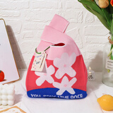 TaTanice 针织礼品袋结婚伴手礼物手提袋生日礼物袋托特手腕包 花朵款