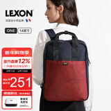 乐上（LEXON）双肩包女士背包14英寸笔记本电脑包旅行布艺定制情侣大学生书包