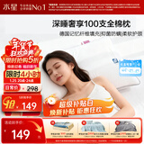 水星家纺枕头记忆纤维抑菌阻螨100S全棉A类护颈可机洗枕芯单只48×74cm