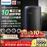 飞利浦（PHILIPS）空气净化器除甲醛神器新房急入住专业家用宠物净化机除烟味病毒过敏原螨尘AC4228/01