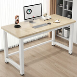 小匠材电脑桌台式钢木家用书桌书房办公学习桌办公室写字桌原木120*60