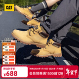 卡特（CAT）中帮大黄靴马丁靴男鞋经典款牛皮户外透气工装靴子男Ealing2.0 黄色P110973 37