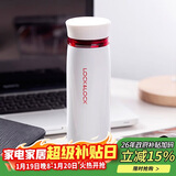 乐扣乐扣（LOCK&LOCK）不锈钢保温杯情侣学生水杯菲特旋转盖轻量杯450ml白红 LHC4131WR
