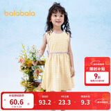 巴拉巴拉童装女童裙子2024夏装儿童连衣裙无袖格纹法式田园风208224111014