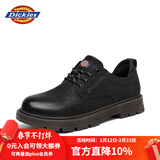 Dickies男士休闲鞋工装商务皮鞋男休闲复古英伦工装鞋 黑色  38 