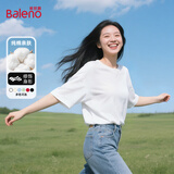 班尼路（Baleno）白色宽松短袖T恤女2026春夏季新款纯棉打底衫女装纯色内搭上衣服