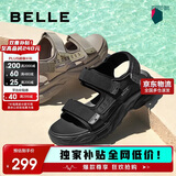 百丽厚底沙滩鞋男鞋25夏新休闲户外运动凉鞋A1514BL5 黑色 44