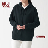 MUJI MUJI 男女通用 紧密编织毛圈 拉链连帽衫 休闲外套 无性别 卫衣 黑色 S -M(165/88A)