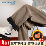 真维斯男士秋冬裤子加绒加厚雪尼尔直筒裤男生宽松大码垂感灯芯绒裤子