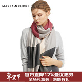 玛丽亚·古琦（MARJA KURKI）羊毛围巾女冬季 礼盒装保暖披肩围巾两用 千鸟格围脖女礼物 米/酒红/灰