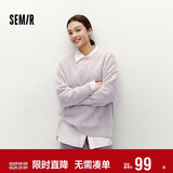 森马（Semir）毛衣女冬季oversize小狗提花圆领软糯毛衫慵懒风上衣101724107028