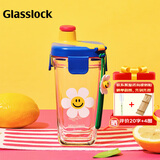 GLASSLOCK&wigglewiggle联名款卡通印花玻璃水杯家用手提新款杯子花朵380ml