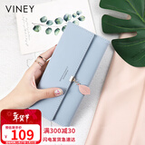 viney牛皮女士钱包大容量手拿包学生长款多卡位零钱包高端轻奢钱夹皮夹