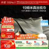 水星家纺枕套A类真丝枕巾100%桑蚕丝枕头巾19姆米真丝枕芯套单只装48x74cm