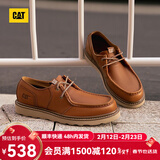 卡特（CAT）休闲皮鞋男鞋经典荔枝纹皮复古单鞋25新品P725917O1EMC36 棕色 41