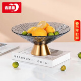青苹果新年礼物轻奢风水果盘客厅家用托盘大气糖果零食摆件10英寸