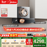 美的（Midea）【AK5pro升级款25风量】抽吸排油烟机顶侧一体蒸汽洗齐平橱柜千帕静压+聚能NH529【套装商品】