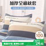 艾薇 A类枕头套纯棉家用全棉单人枕套一对枕芯套 罗马时代 48*74cm