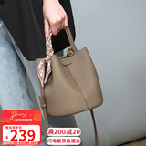 YUYULA牛皮包包女包水桶包高端品牌斜挎手提包生日情人节礼物送女友老婆