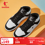 乔丹男鞋加绒高帮板鞋保暖棉鞋皮革面减震休闲运动鞋子 白色黑色 热销中.... 42