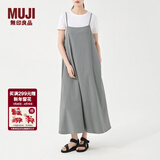 MUJI 女式 泡泡纱吊带连衣裙 BC06CC3S 吊带裙 裙子长裙 烟熏绿色 S-M