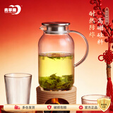 青苹果高硼硅耐热玻璃水壶1.6L 可明火直烧冷水壶花茶壶泡茶围炉煮茶壶