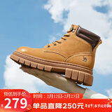 骆驼（CAMEL）大黄靴女户外工装靴秋马丁靴 L23W307016R 黄棕（绒里） 37