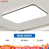 欧普灯客厅2025新款led吸顶灯新款中山灯饰主灯卧室灯现代简约 48W 长方形60*40cm无极遥控升级全光谱
