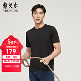 雅戈尔（YOUNGOR）短袖T恤男圆领水柔棉升级版丝柔棉透气舒适精致工艺T恤100%棉面料 VSPC533094AYA黑色 L