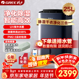 格力（GREE）【除湿净化一体机】除湿机抽湿机家用25升/天单间≤50㎡空气净化UV除菌除潮防霉吸湿干衣DH25EPA1B
