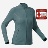 迪卡侬（DECATHLON）户外透湿抓绒女加厚摇粒绒抓绒衣保暖外套冲锋衣内胆MH100 全拉链-青绿色 L
