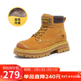 骆驼（CAMEL）山丘经典大黄靴户外工装马丁靴 L23W076065M 土黄（毛里） 36