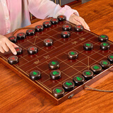 华圣中国象棋实木50号黑檀木送岳父大号折叠便携棋盘象棋套装户外