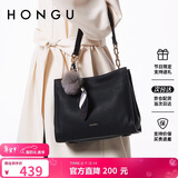 红谷包包女头层牛皮单肩斜挎包通勤气质手提包女士包 情人节送女友