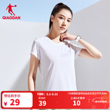 乔丹短袖T恤男子夏季冰感速干透气简约百搭运动上衣 乔丹白-女款 2XL