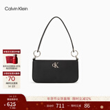 Calvin Klein【新年礼物】时尚腋下包休闲通勤包包字母拉链CK女包单肩法棍包 001-太空黑 OS