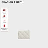 CHARLES&KEITH柔软菱格多卡位短款钱包女生日礼物新年礼物送女友CK6-50770524-2 White白色 XXS