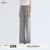 伊芙丽（eifini）【早八神裤】蒋欣代言品质显瘦拖地长裤2025春季新款裤子小个版 浅灰 小个子版 S 80-105斤