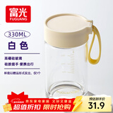富光清然玻璃杯 高硼硅玻璃水杯子 女生便携牛奶咖啡刻度茶杯330ml