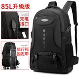 袋鼠背包男旅行包双肩包大容量书包户外旅游登山包 黑色【85L升级款】