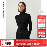 朗姿骐骥红【羊毛Basic衣橱】纯羊毛毛针织衫冬季新款修身长袖毛衣 黑色2 M