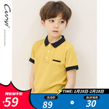 纯一良品（CUNYI）童装男童短袖t恤儿童polo衫中大童宝宝半袖保罗衫男孩夏季上衣 黄色 110 cm