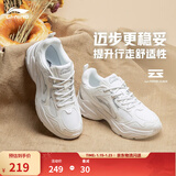李宁跑步鞋女鞋马卡龙配色透气网面舒适运动鞋情侣时尚复古老爹鞋 云雾白/银色-3 38